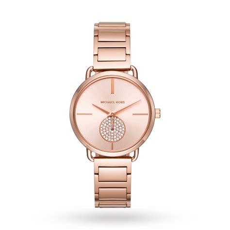 michael kors portia rose gold watch